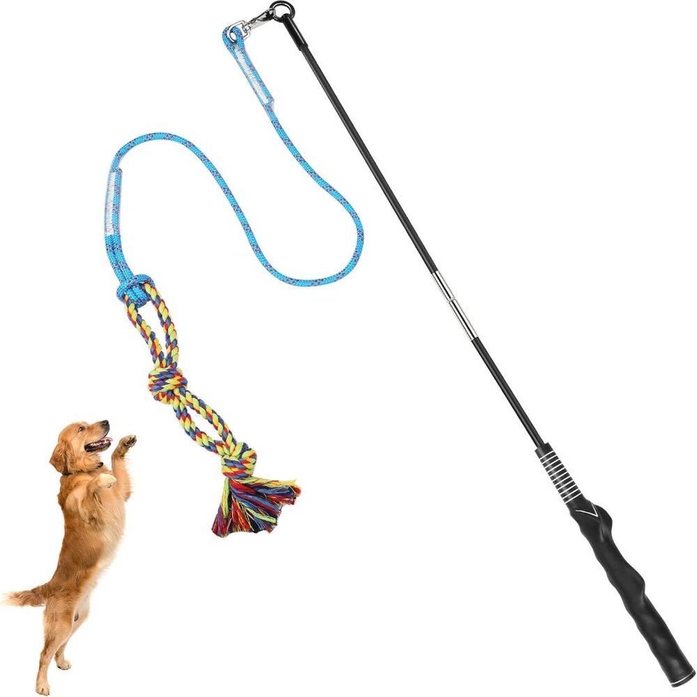 Flirt Pole for Dogs Interactive Dog Toys for Large Medium Small Dogs Chase and T